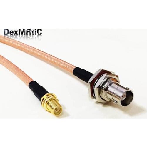BNC Female bulkhead Switch RP-SMA Female Jack pigtail cable RG142 50CM/100CM for Radio Baofeng