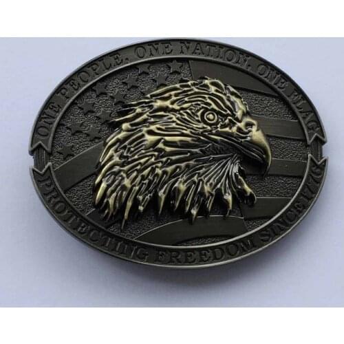 New Arrival 3D Eagle Solid brass belt buckle Oval Bronze Color Metal For 4cm Wide Belt Men Jeans accessories