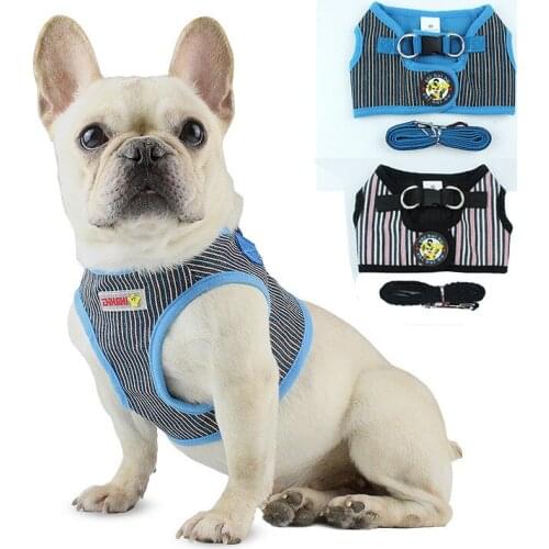 Adjustable Dog Harness and Leash Set Pet Collar For Chihuahua Pug Small Medium Mesh Puppy Cat Harnesses Outdoor Walking Leash