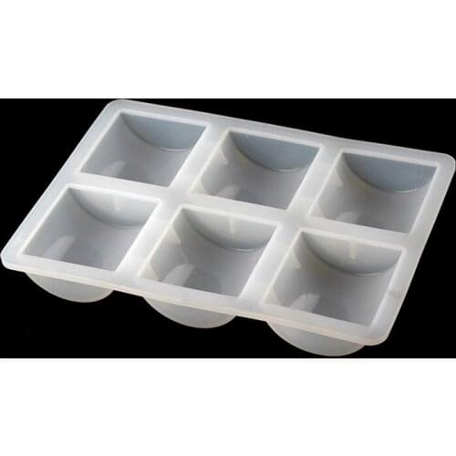 Silicone Soap Mold for Bread Loaf Form 6-Cavity Half Cylinder Shape Handmade Pan Baking Decoration Tool for Soap Making