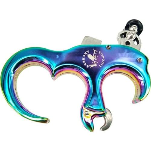 Topoint Bow Release 3/4 Finger Can Be Change Aluminum Alloy Aid Automatic Archery Release for Target Compound Bow multicolour