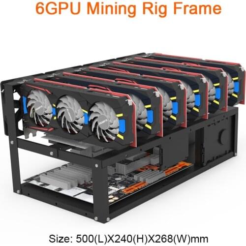 Steel Open Air Miner Case Mining Rig Frame 6gpu For TH/ETC/ZCash Rack Only