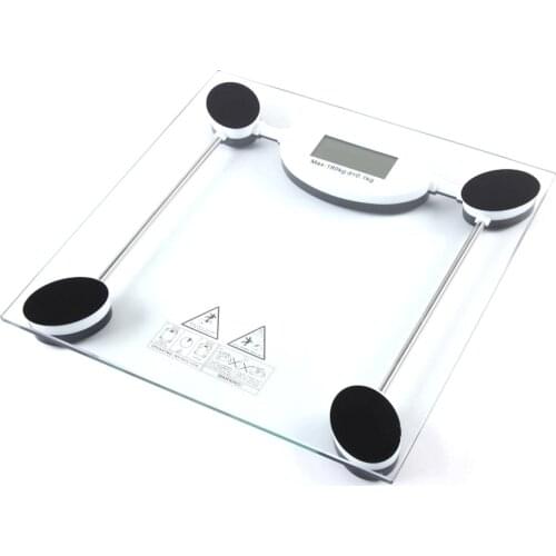 Digital Body Weight Bathroom Scale with Step-On Technology and Tempered Right Angle Glass Balance Platform 400lb/180kg 28cm