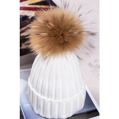 Skull Knit Thick Warm Winter Cap Women Solid Cute Version of the Braid Hair Ball Wool Cap Beanies Casual Autumn Female Korean