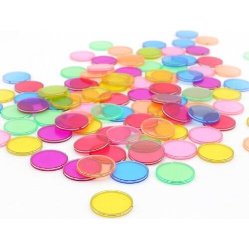 100PCS plastic color magnetic round sheet physics science magnetic experiment educational toy Montessori color learning for kids