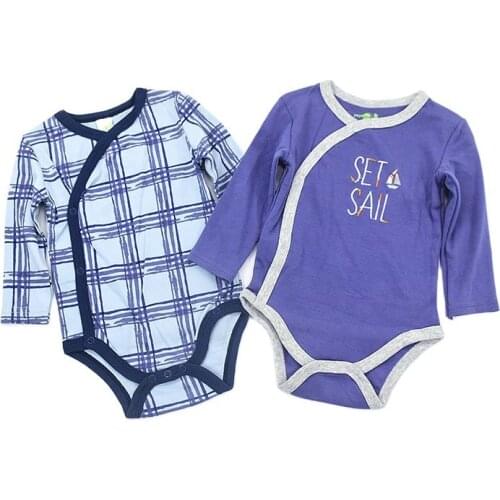 2 pieces/lot Baby Bodysuit Cotton Long Sleeve Spring Autumn Novelty 0-12 months New Born Baby Boy Clothes Twin Boys Clothing