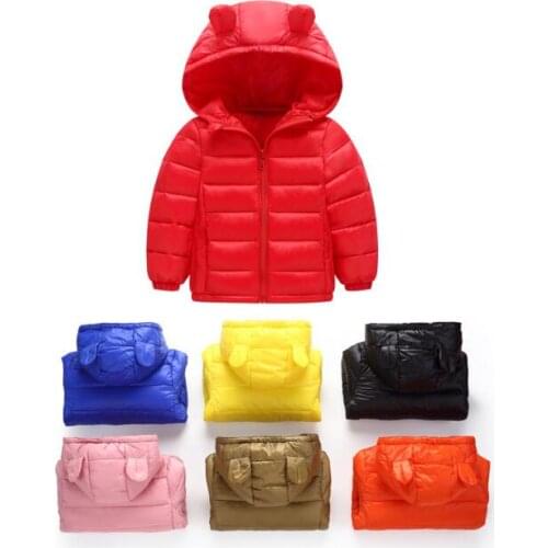 2018 girls and boys lovely winter outwear candy color coat kids winter warm jacket childrens thicken printing clothes