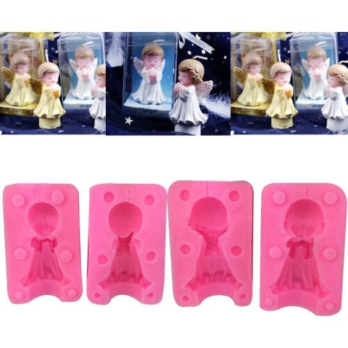 3D Angel Girl/Boy Candle Silicone Mold For DIY Handmade Soap Candle Resin Mould Cake Baking Mold Decoration Tools