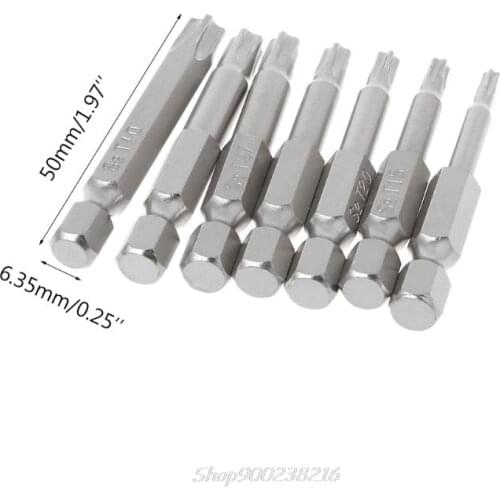 7Pcs Star Drill Bits Screwdriver Magnetic 1/4" Hex Shank Hand Tools Five-pointed Star Bore T10-T40 Jy25 20 Drophip