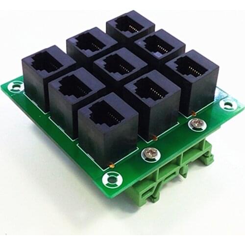 RJ45 8P8C Jack 9-Way Buss Breakout Board,Terminal Block, Connector