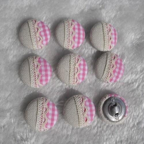 Free shipping 100pcs/lot 20mm 2cm lace patchwork diy fabric cover button cloth covered buttons component with shank E220