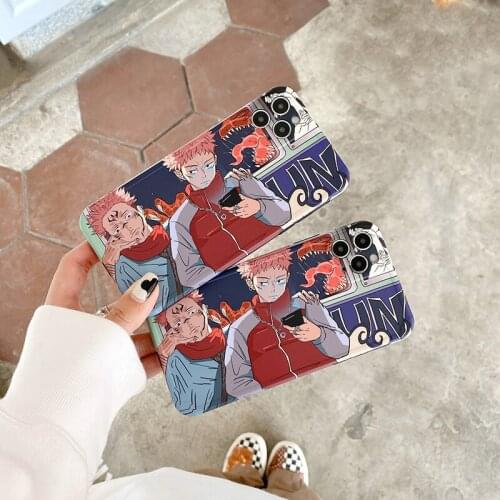 Japan Anime Jujutsu Kaisen Ryomen Sukuna Phone Case For iPhone 7 8 Plus SE 12 Mini 11 Pro X XS Max XR IMD Cool Protect Cover