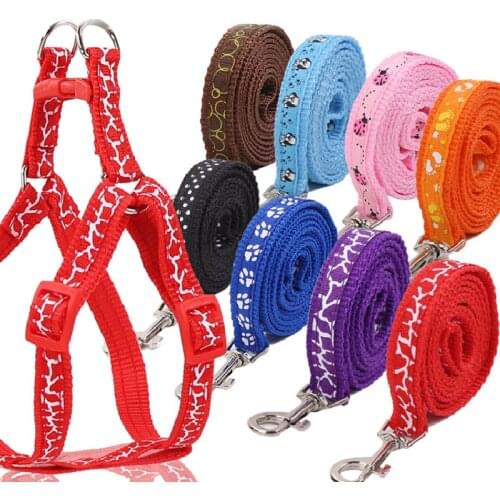 1.0cm Bilayer Durable Adjustable Nyloon Pet Dog Collar Harness Set Dog Leashes Dog Cat Lead Leash Training Walking Vest Lead