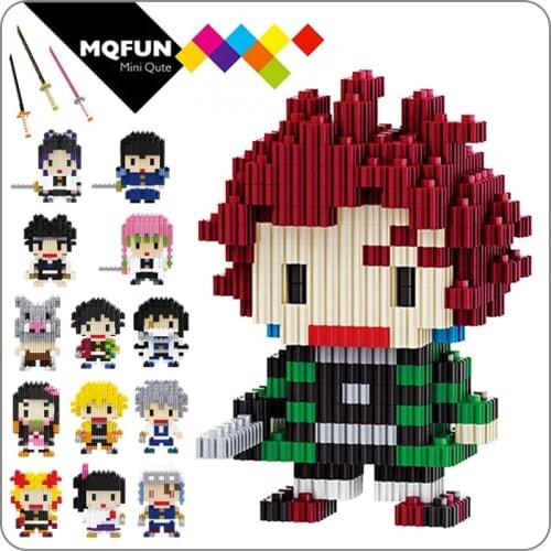LInkgo Super hero anime japanese cartoon swordsman action figures diamond building block assembly model educational kids toys
