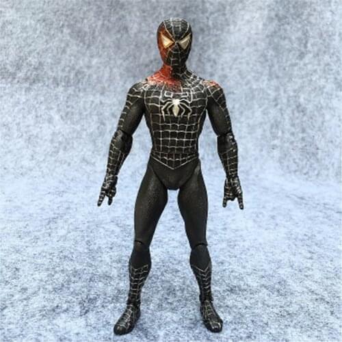 Marvel Avengers Black Spider Man 18cm Action Figure Anime Decoration Collection Figurine Mini Toy Model for Children Gift
