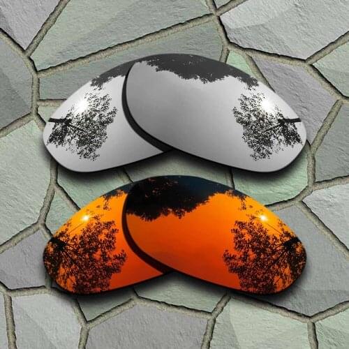 Chrome&Red Orange Sunglasses Polarized Replacement Lenses for Oakley Monster Dog