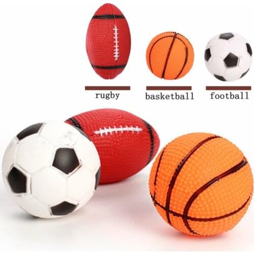 Dog Toys Squeak Sound Dog Ball Rubber Rubgby Football Basketball Interactive Toys For Dogs Small Medium Large Pets Toy Supplies