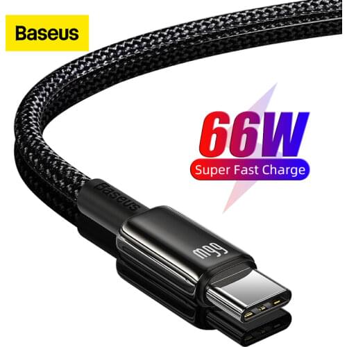 Baseus 6A USB Type C Cable for Huawei P40 Pro Mate 40 30 Supercharge 66W/40W Fast Charger USB C Cable for Huawei P30 Pro