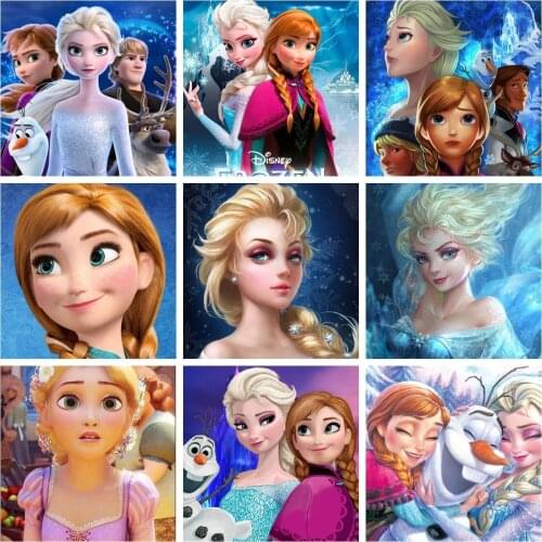 Disney Cartoon Frozen Olaf Anna Elsa Princess DIY 5D Diamond Painting Cross Stitch Embroidery Mosaic Wall Decor Childrens Gift