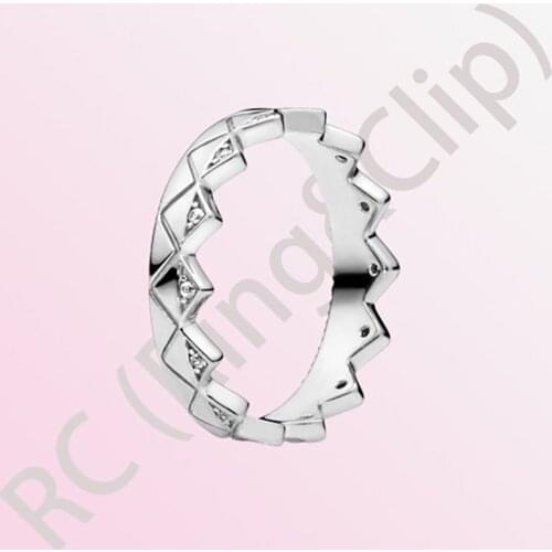 Classic Authentic 100% 925 Sterling Silver Women Rings Geometric Crown Rings for women Engagemen Anniversary DIY Jewelry gift