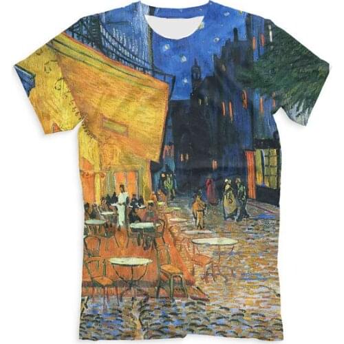 Summer Fashion Crewneck Vincent Van Gogh Print T-Shirt Cafe Terrace Women/Men Tshirt Hip Hop Tumblr Outfits Tee Psychedelic Tops