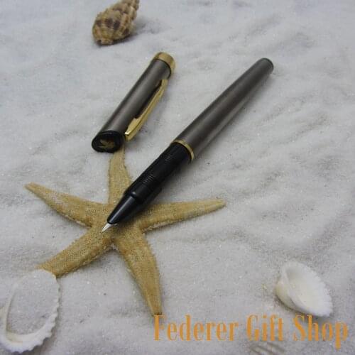 LISEUR Fountain pen gray and gold clip EF Nib gift ink pen K003