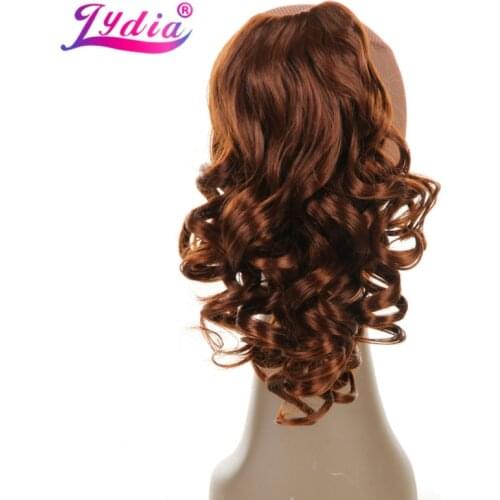 Lydia 1PC Hair Extension 16" Pure Color Curly Wave Synthetic Ponytails Claw Hairpieces Nature Tail Hair Pieces