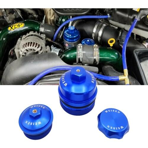 Oil filter Cap & Fuel filter Cap & Oil Fill Cap for Ford Powerstroke 6.0L F250 F350 Super Duty 2003-2007