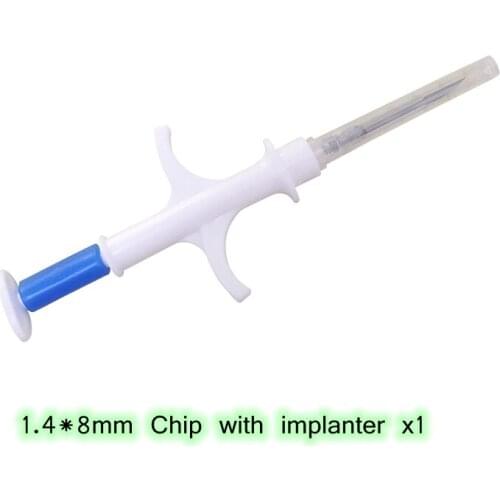 Mini Micro Chip Iso 11784 Microchip 1.4*8mm Pet Transponder RFID Injector Unit X1 Animal Id Chip Vets Syringe Pet Supplies