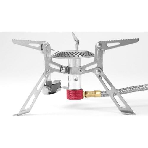 Mini Camping Stove Foldable Gas Stove Stainless Steel Outdoor Stove Furnace Cooking Picnic Split Stove With Piezo Ignition