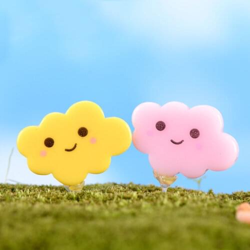 Mini Cloud Ornament Miniatures Tiny Moss Fairy Garden Table Decoration Micro Landscape Home Decor Kids Toy Gift Resin Crafts 1PC