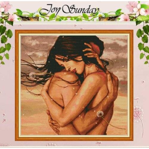 Embrace Lover patterns counted 11CT 14CT Cross Stitch Set DIY Chinese wholesale Cross-stitch Kit Embroidery Needlework home deco