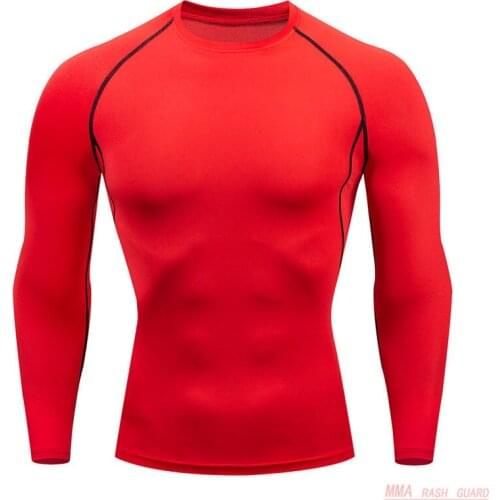 Bodybuilding Muscle Shirt Men long sleeve Thermal knitwear Warm Base Layer in Winter Compression sportswear Fitness jogging top