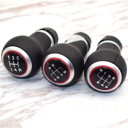 5/6 Speed Manual Car Gear Shift Knob Lever Stick Pen Handle For Audi A4 S4 B8 8K A5 8T Q5 8R S Line 2007-2015 Red Ring