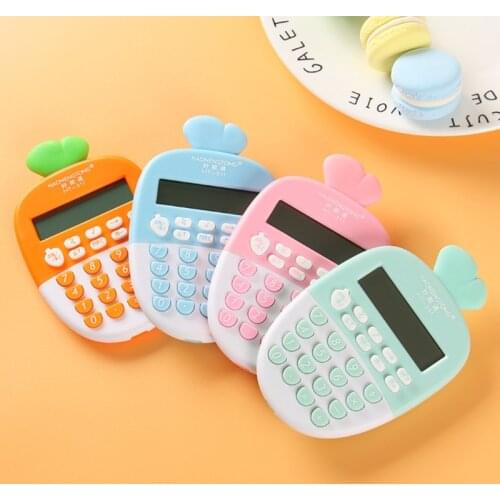 Cute Carrot-like Calculator 12 Digit Large LED Display Portable Handheld Calculator for students Office Clerks Teenager N0PB