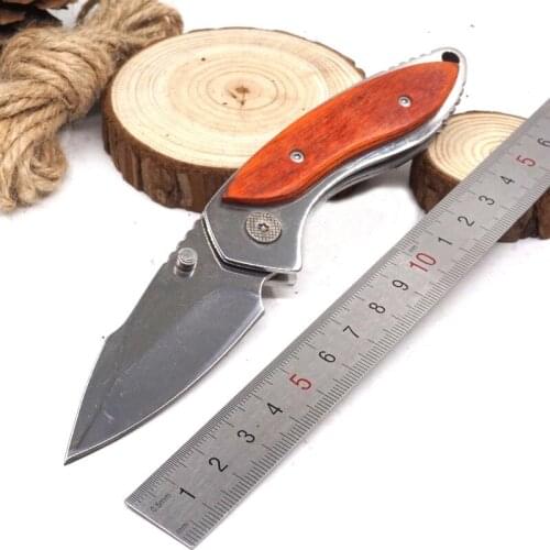 Folding Survival Knife Hunting Tactical Pocket Knife 12C27M Blade Rosewood Handle Camping Hiking Knives Outdoor EDC Multi Tools