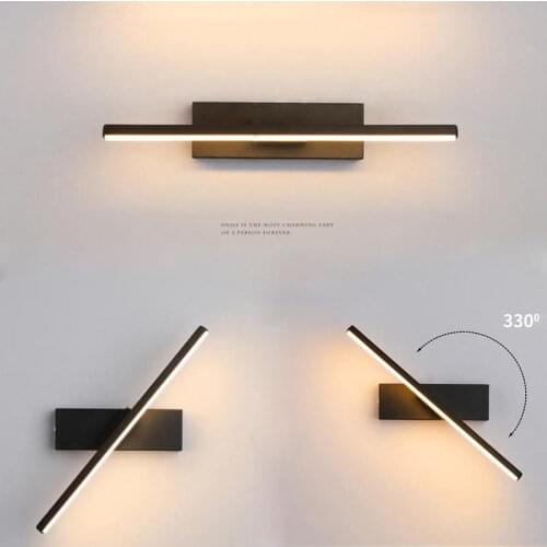 Modern LED Wall Lamp Aluminum Bedroom Bedside Wall Light 330° Rotatable Adjustable Light Angle Indoor Decorate Light