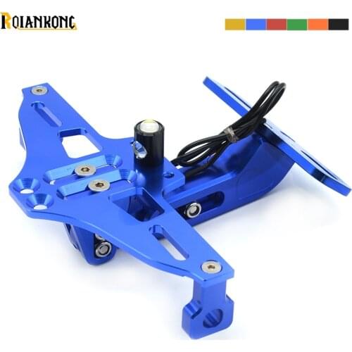 Universal Adjustable Angle Aluminum License Number Plate Frame For Suzuki GSR600 GSR 750 2011-2016 Yamaha MT 01 05 07 09