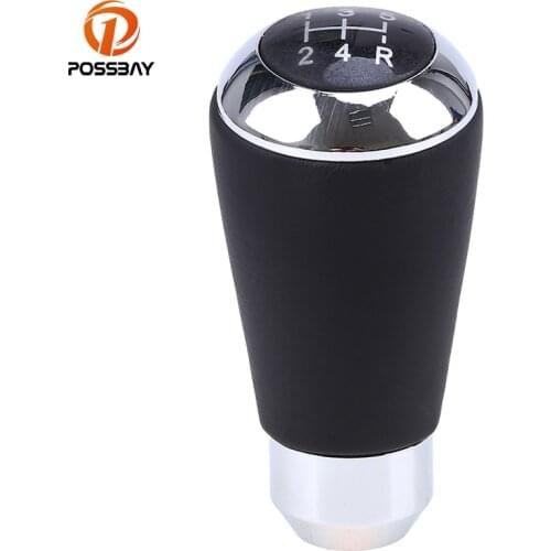 POSSBAY Universal Black+Silver Automatic MT Gear Stick Shift Knob for Opel/Vauxhall/VW/Audi/ Honda 5 Speed Car Gear Knob