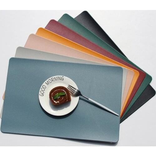 Waterproof Stain Western Table Placemats Tableware Mat Pad Faux PU Leather Placemat Heat Insulation Pads Nordic household SN1461