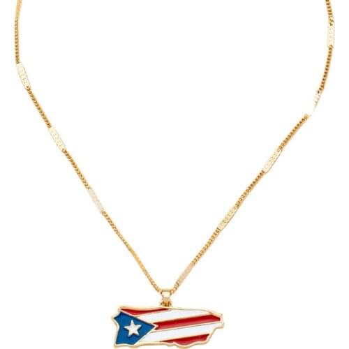 Ins Gold Chain USA Nation Flag Irregular Choker Pendant Choker Necklaces Trendy Korean Fashion Women Party Jewelry
