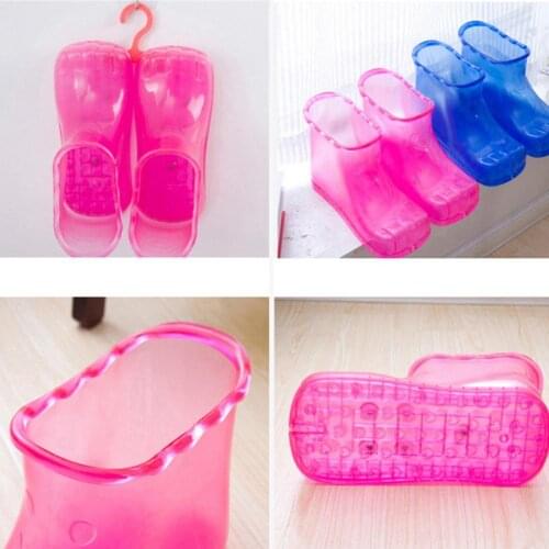 1 Pair Foot Bath Shoes Healthy Comfortable Portable Plastic Shower Feet Massage Slipper Bath Shoes for Household