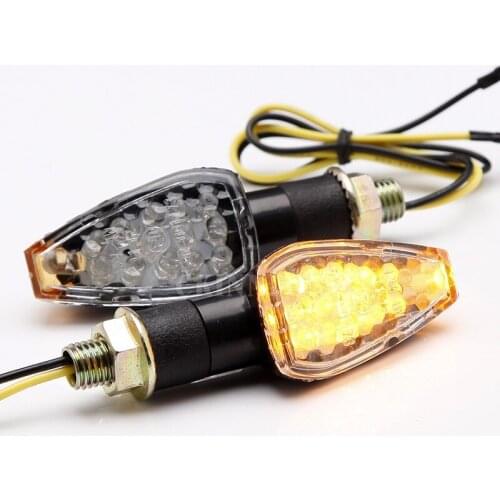 100Pcs 2Pcs/Pair Motorcycle LED Turn Signal Indicators Light Amber Blinker Light 12V 2W 14 led Motorbike Lamp Super Bright