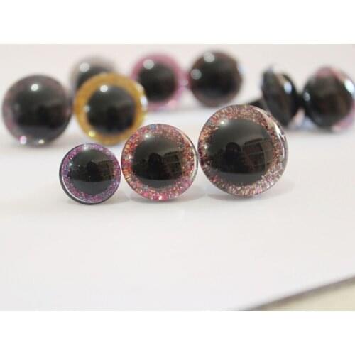 100pcs/lot--16mm-20mm-25mm New clear 3D plastic safety toy eyes &glitter& hard washer--color& size option--N8