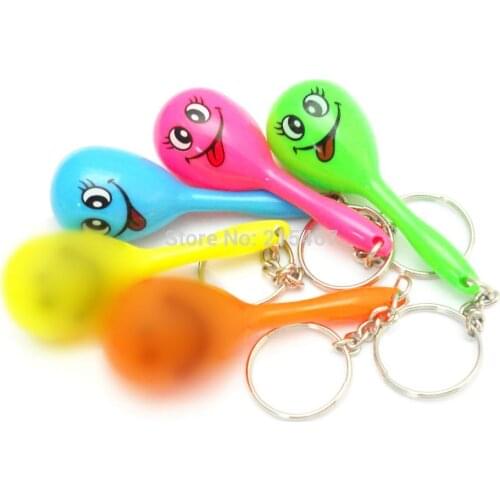 12pc Key Ring Mini Maracas Noise Maker Kids Birthday Party Favor pinata toys Gift Novelty carnival gadget sourvenirs giveaways