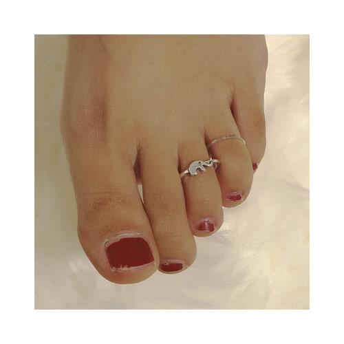 2Pcs Ring Women High Quality Unique Adjustable Opening Finger Ring Retro Carved Toe Ring Foot Beach Foot Jewelry 2021New