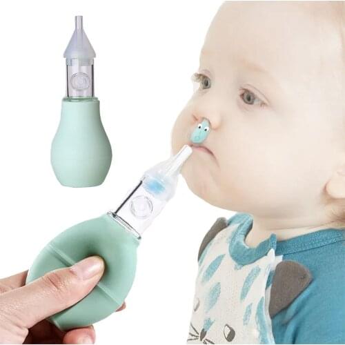 Manual Baby Nasal Aspirator,Snot Sucker, Mucus Sucker PP Silica gel Double Valve Anti-backflow Relieve Occlusion For Infan