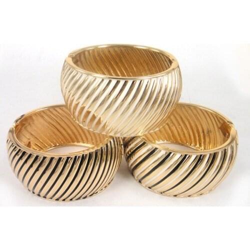 Free Shipping Zinc Alloy Oblique Strip Enamel Large and Wide Bangle Bracelet