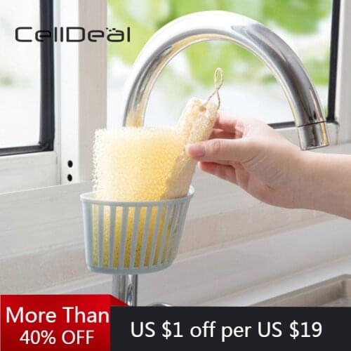 Household Creative Bathroom Buckle Nozzle Tube Drain Rack Kitchen Sink Plastic Practical Storage Drain Basket Multiple Colors