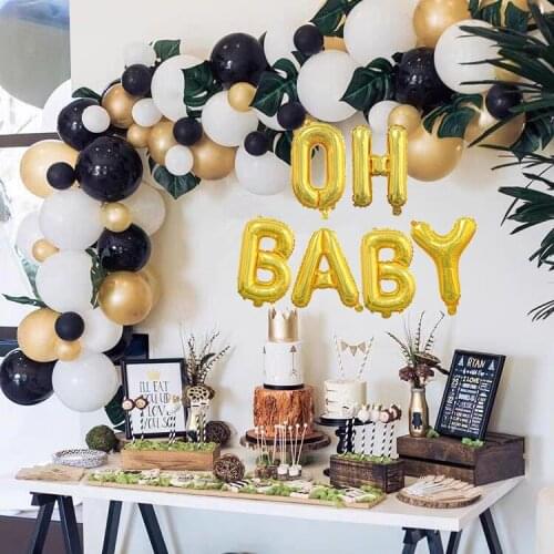 Oh Baby Baby Shower Balloon Garland Kit 1st Birthday Party Decoration Gender Reveal Party Supplies DIY Kids Latex Ballon Chain